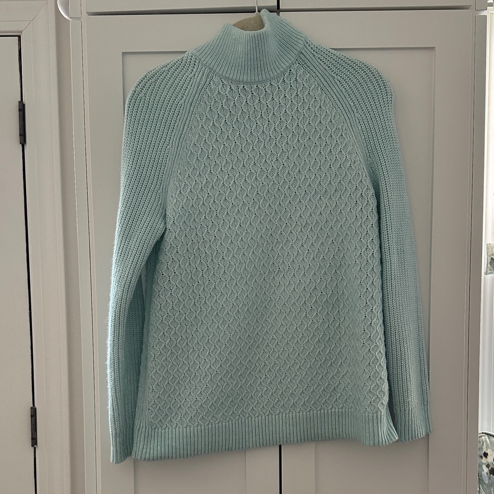 Talbots Soft Blue Knit Turtleneck Sweater